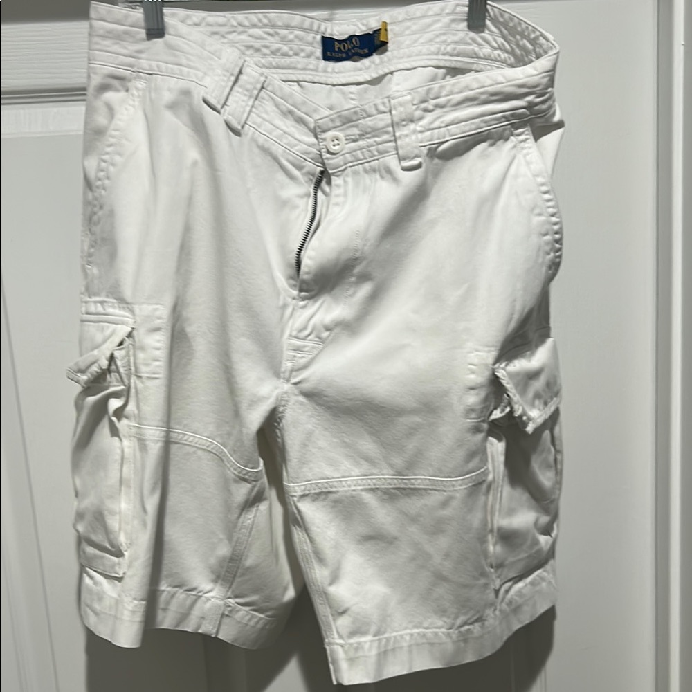 Polo by Ralph Lauren White Cargo Shorts Relaxed Fit